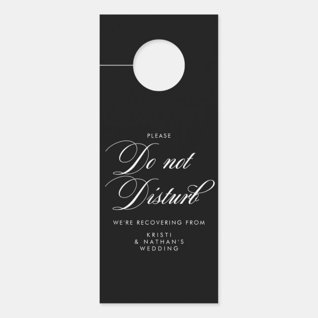 Elegant Script Wedding Do Not Disturb Sign (Front)
