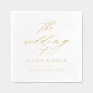 Elegant Script Wedding Foil Napkins