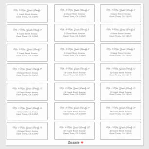 Elegant Script Wedding Guest Address Labels