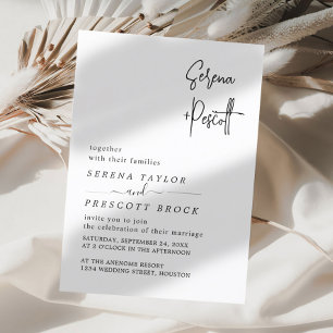 Elegant Script Wedding Invitation