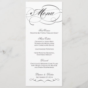 Elegant Script Wedding Menu - Custom
