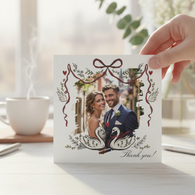 Elegant Script Wedding Photo Thank You (Creator Uploaded)