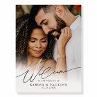 Elegant Script Wedding Photo Welcome Sign