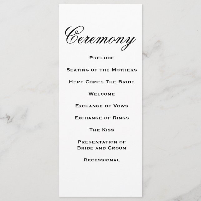 Elegant Script Wedding Program (Front)