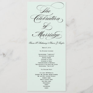 Elegant Script Wedding Program - Blue