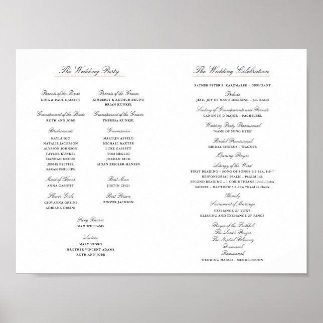 Elegant Script Wedding Program Inside Download Poster (Front)