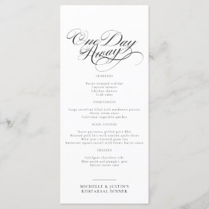 Elegant Script Wedding Rehearsal Dinner Menu