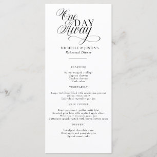 Elegant Script Wedding Rehearsal Dinner Menu