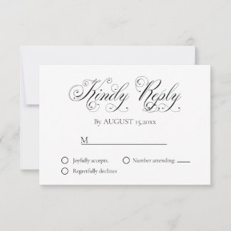 Elegant Script Wedding Response Card