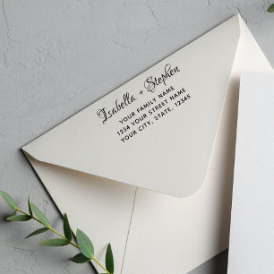 Elegant Script Wedding Return Address Self-inking Stamp