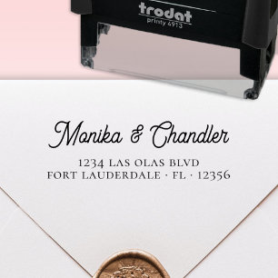 Elegant Script Wedding Return Address  Self-inking Stamp