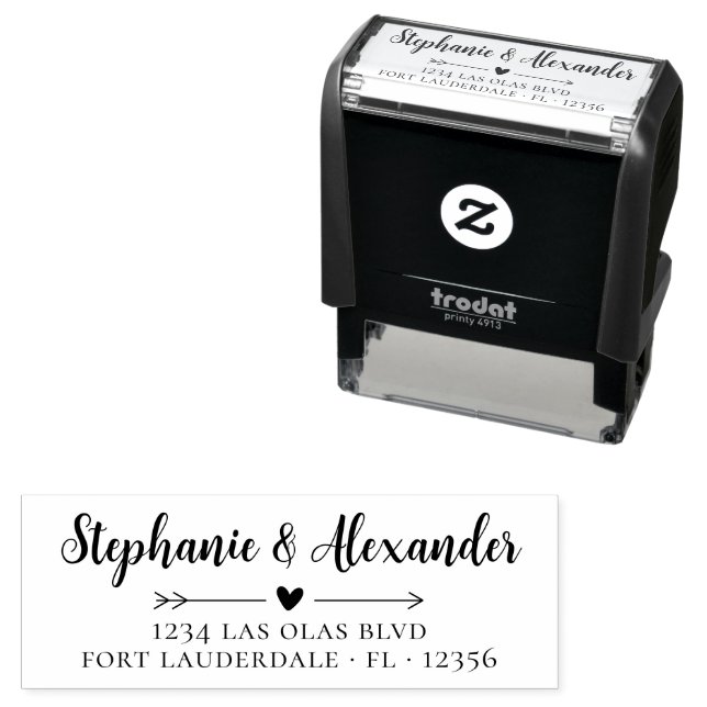 Elegant Script Wedding Return Address Self-inking Stamp (In Situ)