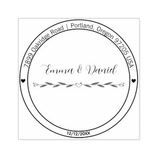 Elegant Script Wedding Return Address Stamp