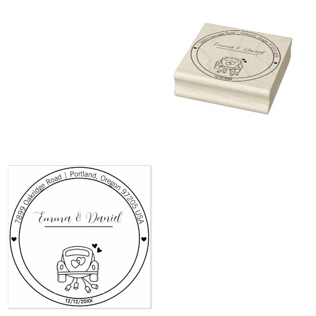 Elegant Script Wedding Return Address Stamp (Stamped)