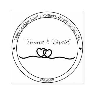 Elegant Script Wedding Return Address Stamp
