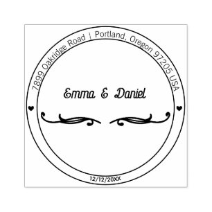 Elegant Script Wedding Return Address Stamp