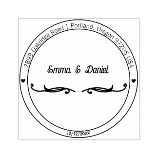 Elegant Script Wedding Return Address Stamp