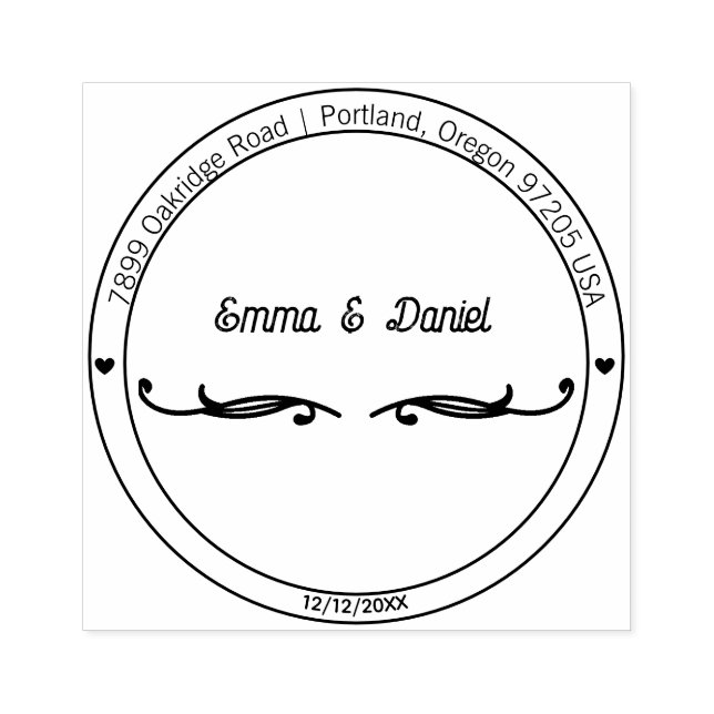 Elegant Script Wedding Return Address Stamp (Imprint)