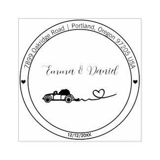 Elegant Script Wedding Return Address Stamp