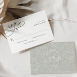 Elegant Script Wedding Simple Rsvp Card<br><div class="desc">Designed to coordinate with our Romantic Script wedding collection,  this customizable RSVP card,  features a sweeping script calligraphy text paired with a classy serif & modern sans font in black with a frosted sage green back. Matching items available.</div>