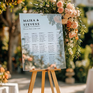 Elegant Script Wedding Table Seating Chart 