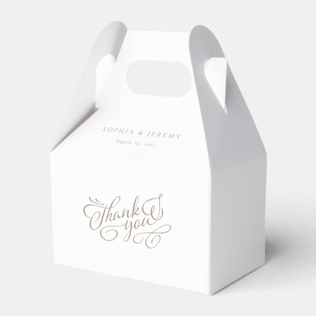 Elegant Script Wedding Thank You Favor Box (Front Side)