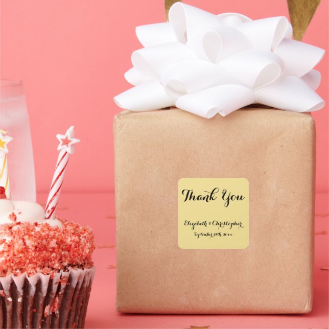 Elegant Script Wedding Thank You Favour Stickers (Party)
