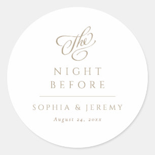 Elegant Script Wedding The Nigth Before Classic Round Sticker