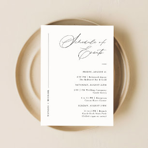 Elegant Script Wedding Weekend Schedule Of Events Enclosure Card