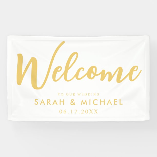Elegant Script Wedding Welcome Banner (Horizontal)