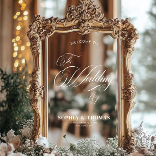 Elegant Script Wedding Welcome Mirror Decal Sign