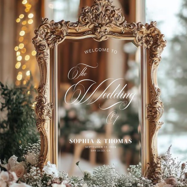 Elegant Script Wedding Welcome Mirror Decal Sign (Creator Uploaded)