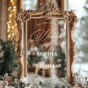 Elegant Script Wedding Welcome Mirror Decal Sign