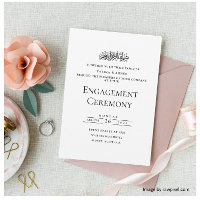 Elegant Script White Black Muslim Engagement Party