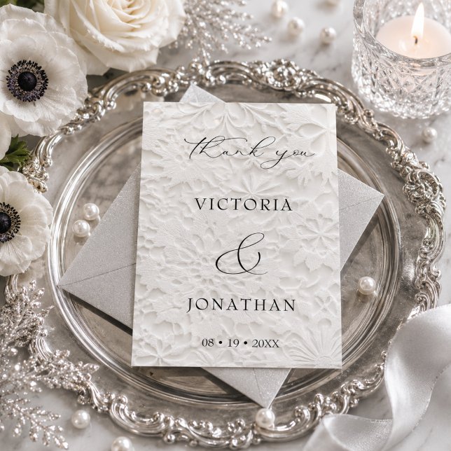 Elegant Script Winter Wedding Thank You Card (Creator Uploaded)