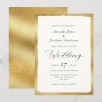 Elegant Script with Gold Edge Semi Formal Wedding