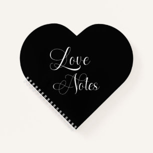 Elegant Script With Name Black & White Love Notes Notebook