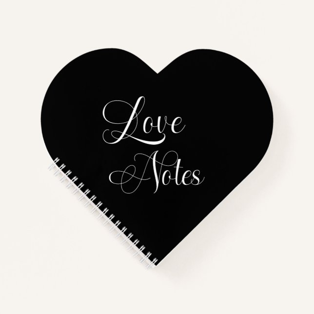 Elegant Script With Name Black & White Love Notes Notebook (Front)