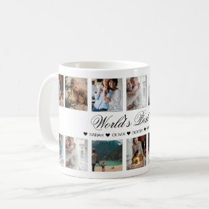 Elegant Script World's Best Mom Photo Collage Coffee Mug