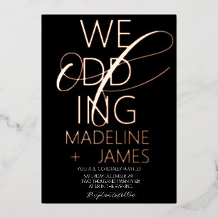 ELEGANT Scripted Wedding Rose Gold 