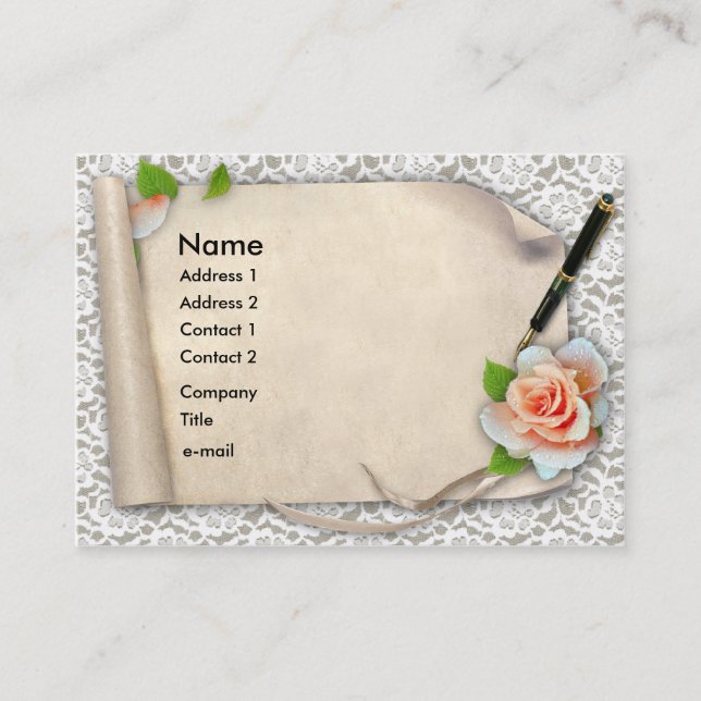 Elegant Scroll Business Card (Front)