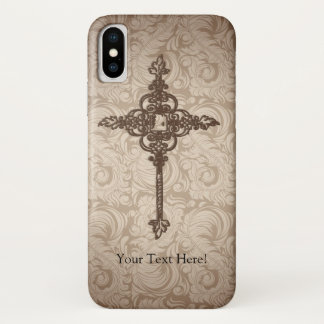 Elegant Scroll Christian Cross w/Swirl Background Case-Mate iPhone Case