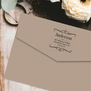 Elegant Scroll Frame Return Address Self-inking Stamp