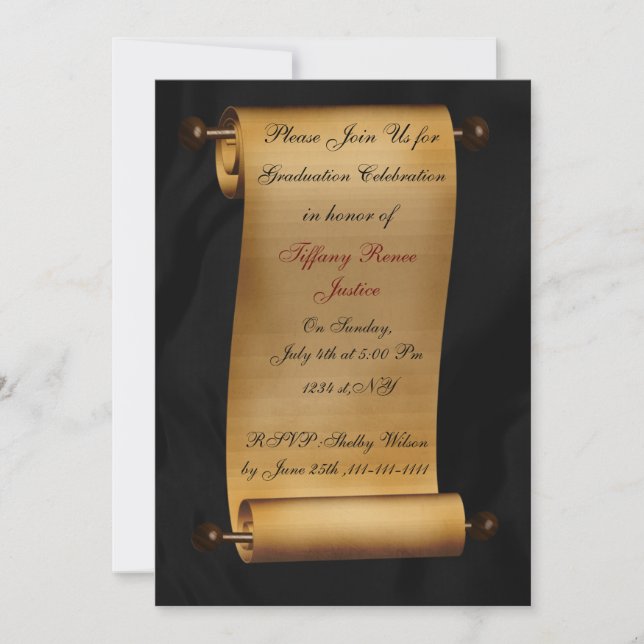 elegant scroll Graduation party Invitation (Front)