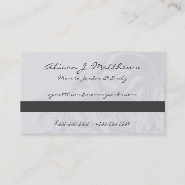Elegant Scroll Mommy Cards (Front)