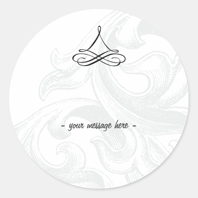 Elegant Scroll Wedding Stickers (Front)