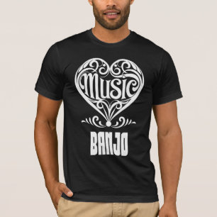 Elegant Scrolled Heart for Banjo Lovers T-Shirt