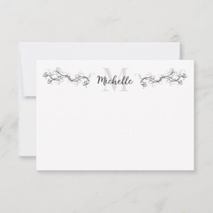 Elegant Scrollwork Personalized Vintage Damask Card