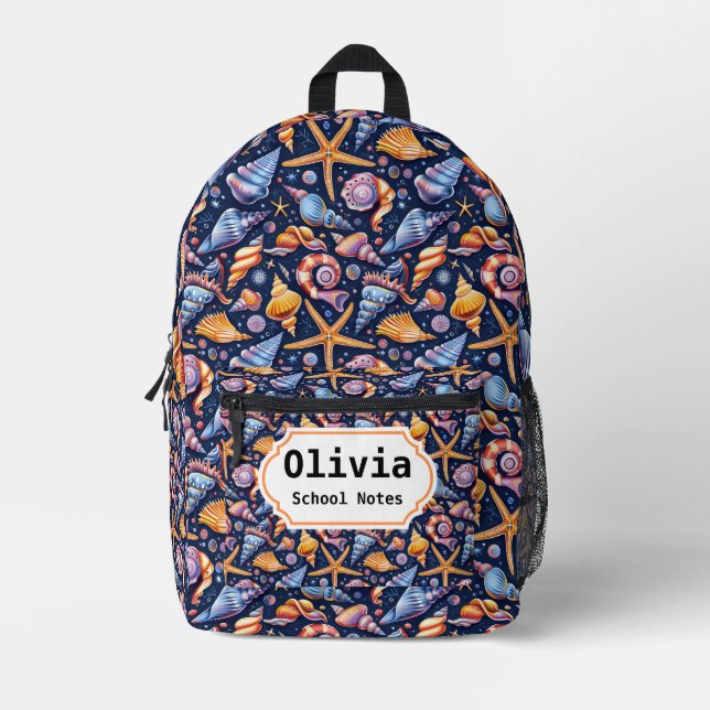 Elegant Sea  Back to School Printed Backpack (Front)