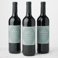 Elegant Sea Glass Green Wedding Wine